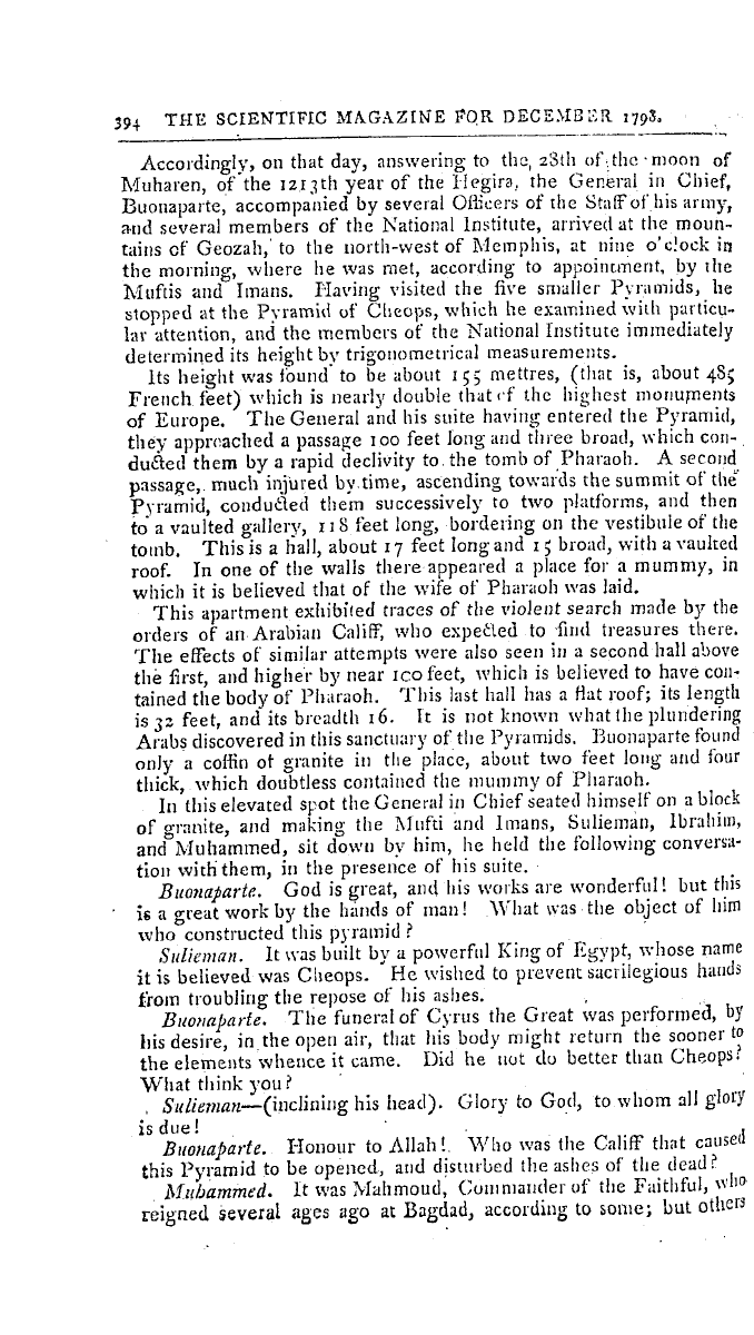 The Freemasons' Magazine: 1798-12-01 - Narrative Of The Expedition Of Buonaparte.