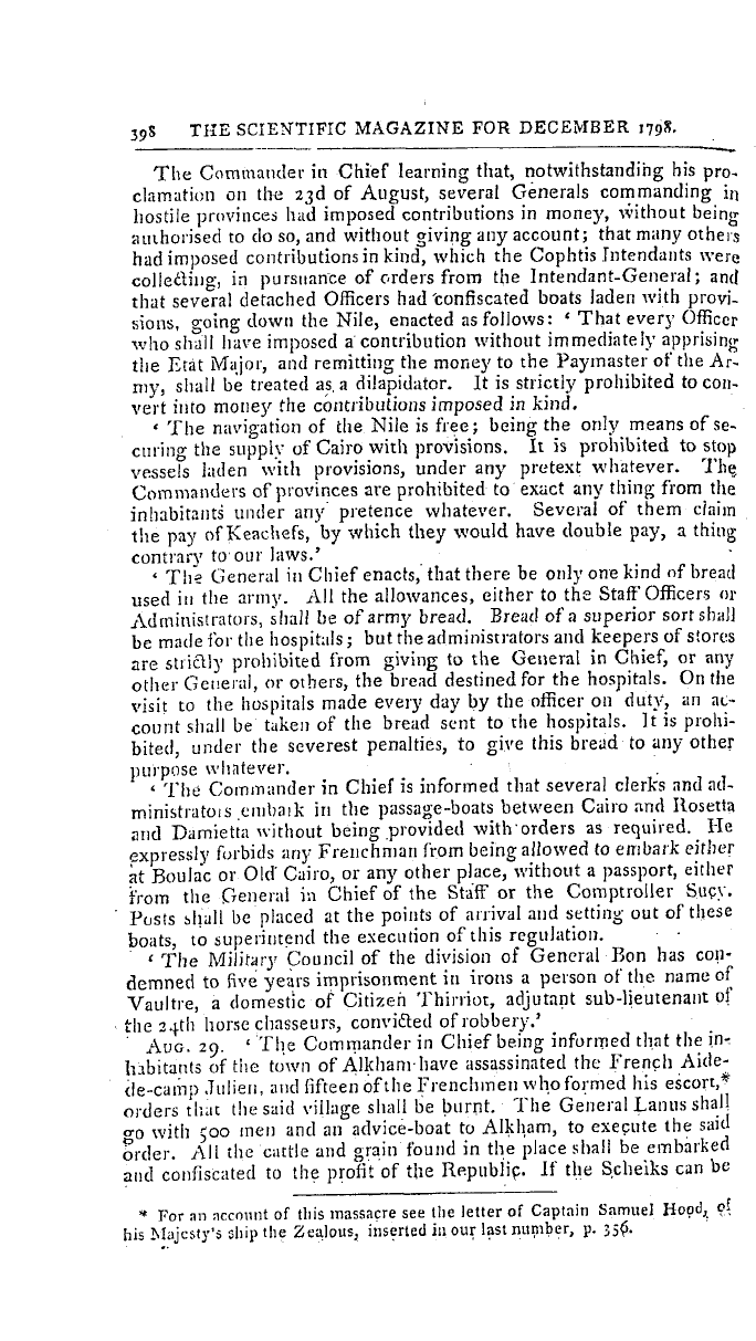 The Freemasons' Magazine: 1798-12-01 - Narrative Of The Expedition Of Buonaparte.