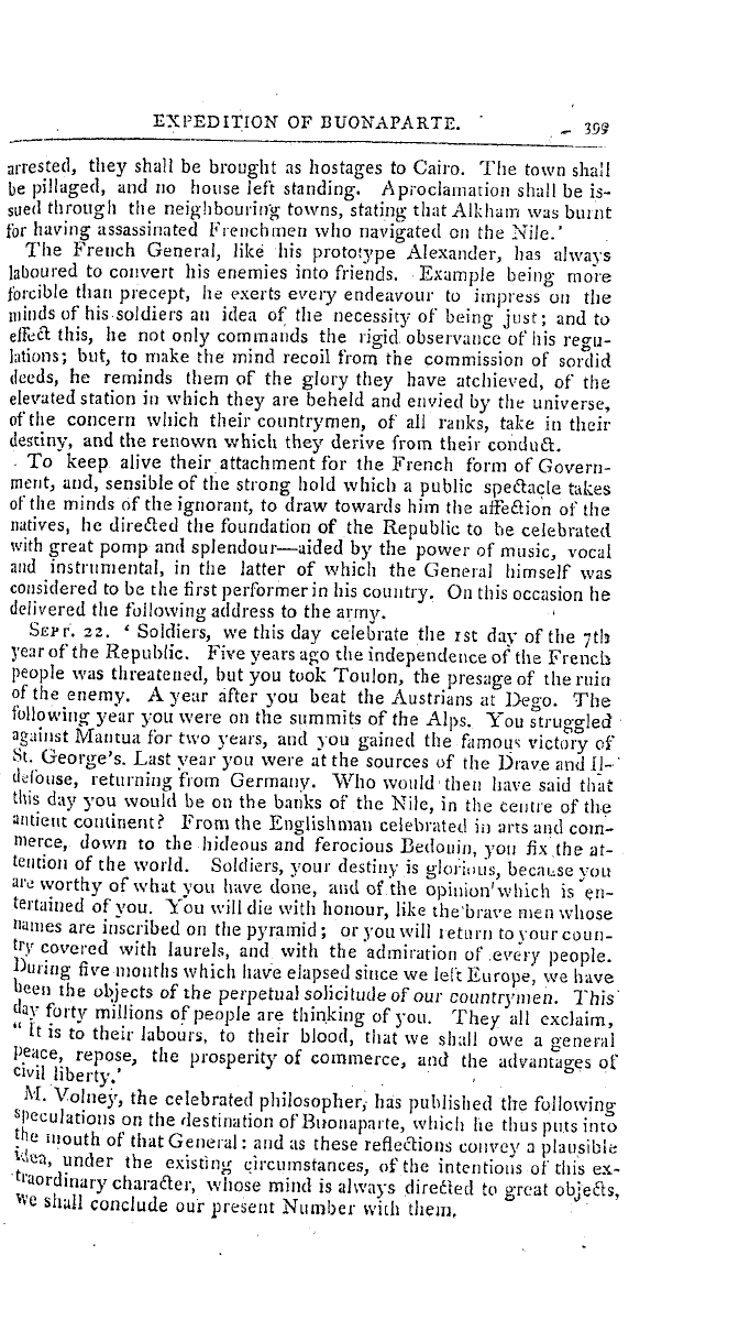 The Freemasons' Magazine: 1798-12-01 - Narrative Of The Expedition Of Buonaparte.