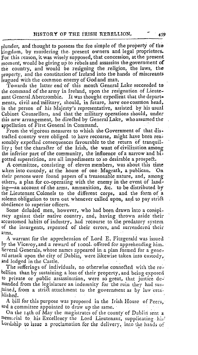 The Freemasons' Magazine: 1798-12-01 - History Of The Irish Rebellion .