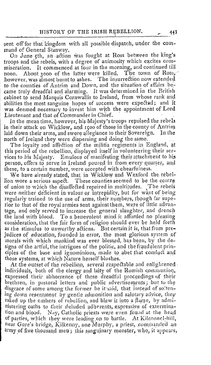 The Freemasons' Magazine: 1798-12-01 - History Of The Irish Rebellion .