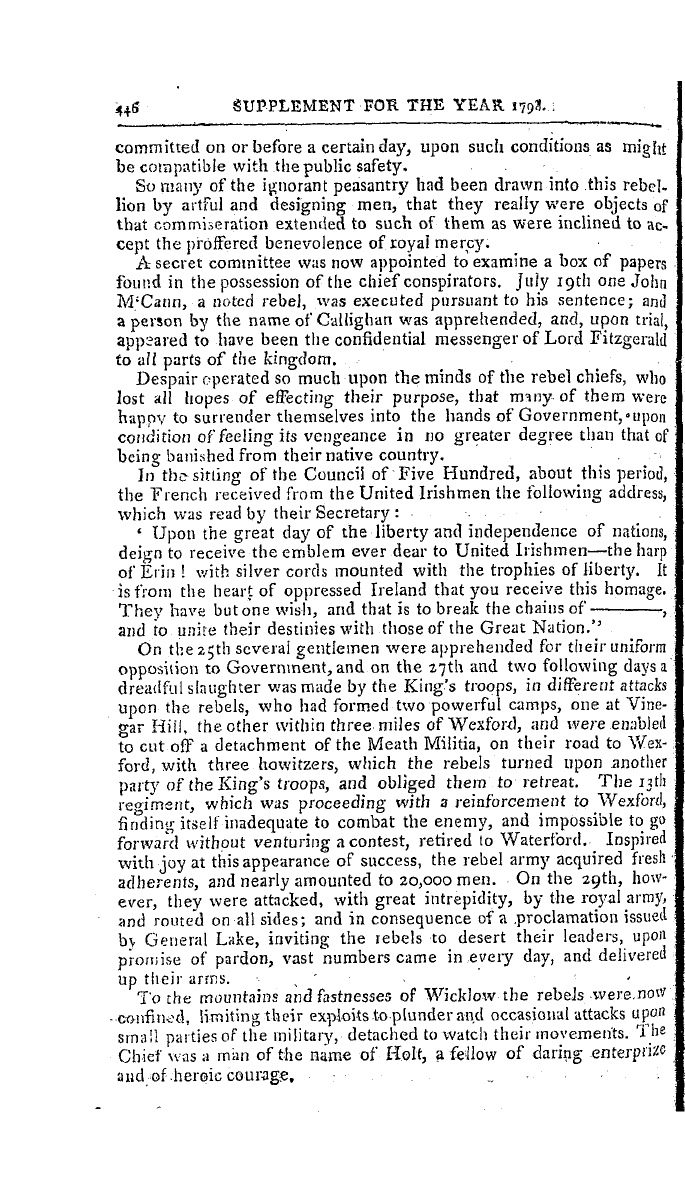 The Freemasons' Magazine: 1798-12-01 - History Of The Irish Rebellion .