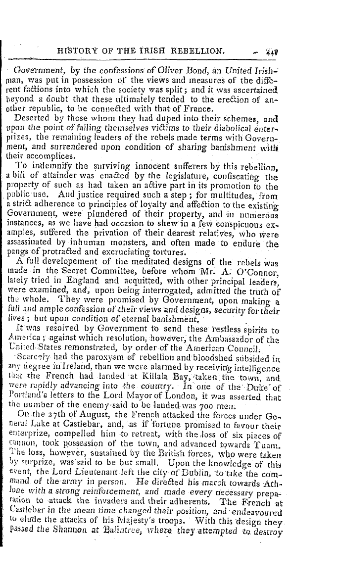 The Freemasons' Magazine: 1798-12-01 - History Of The Irish Rebellion .