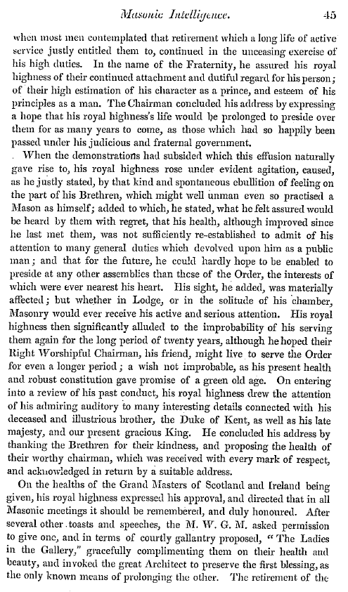 The Freemasons' Quarterly Review: 1834-04-01 - Masonic Intelligence.