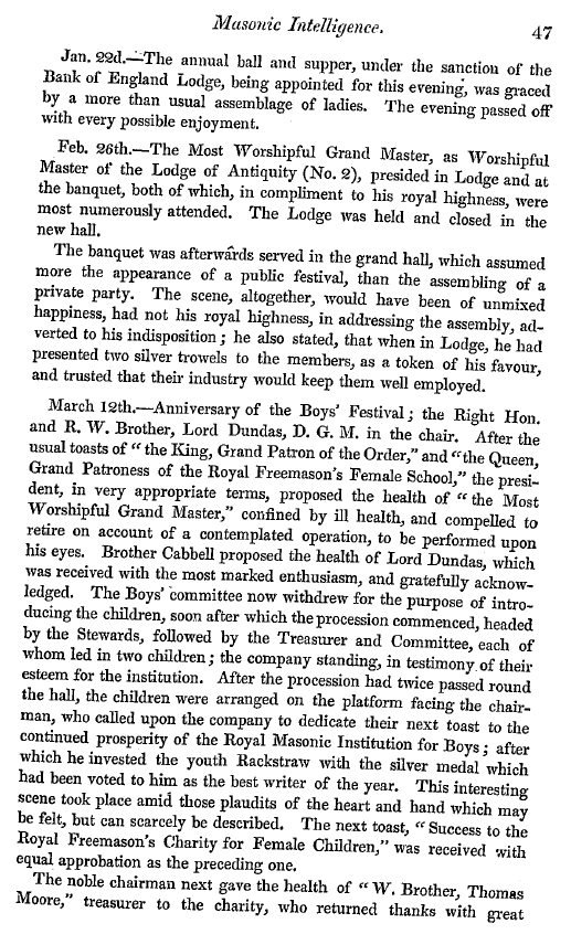 The Freemasons' Quarterly Review: 1834-04-01 - Masonic Intelligence.