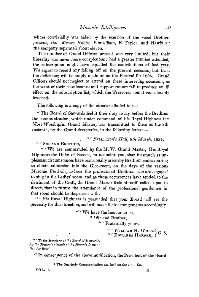 The Freemasons' Quarterly Review: 1834-04-01 - Masonic Intelligence.