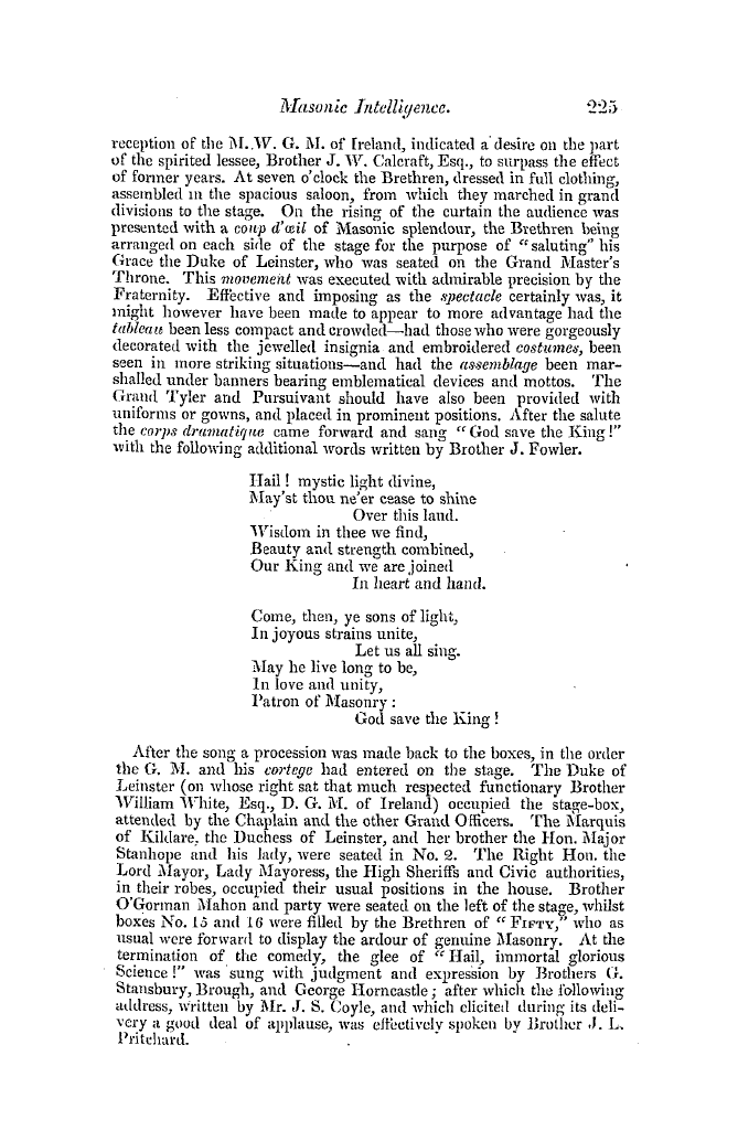 The Freemasons' Quarterly Review: 1835-06-30 - Ireland.