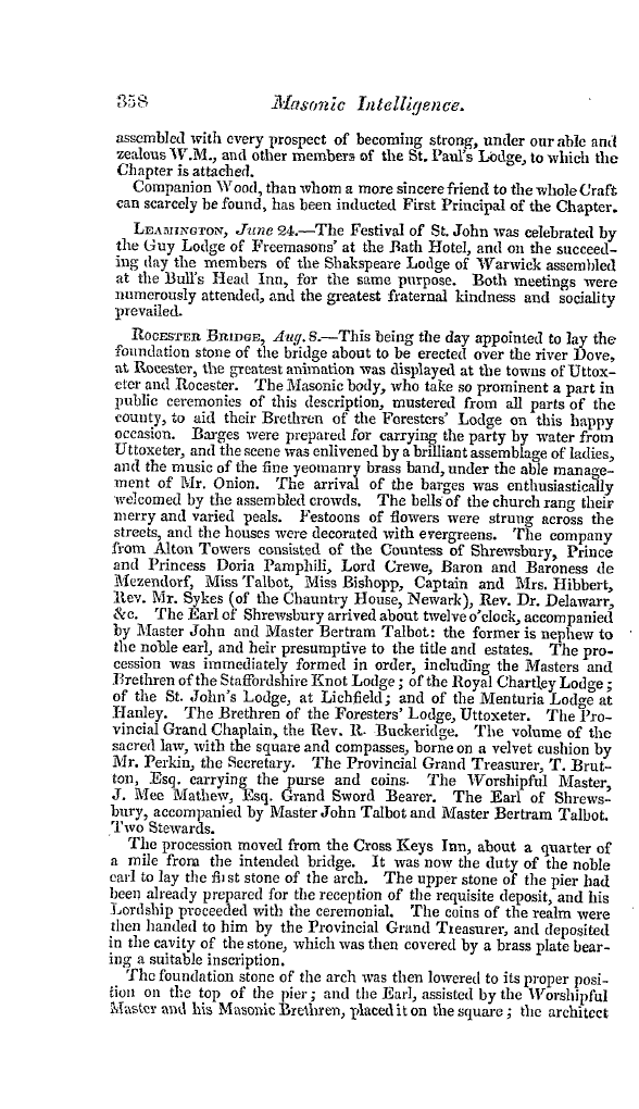 The Freemasons' Quarterly Review: 1839-09-30 - Provincial.