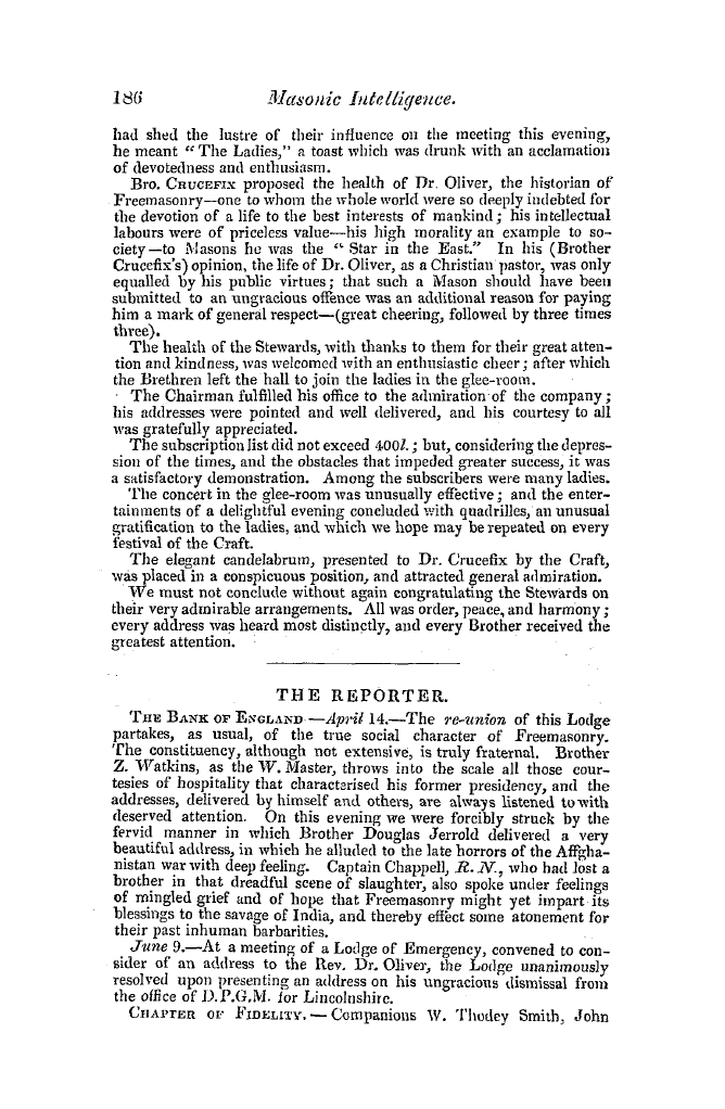 The Freemasons' Quarterly Review: 1842-06-30 - The Festival.