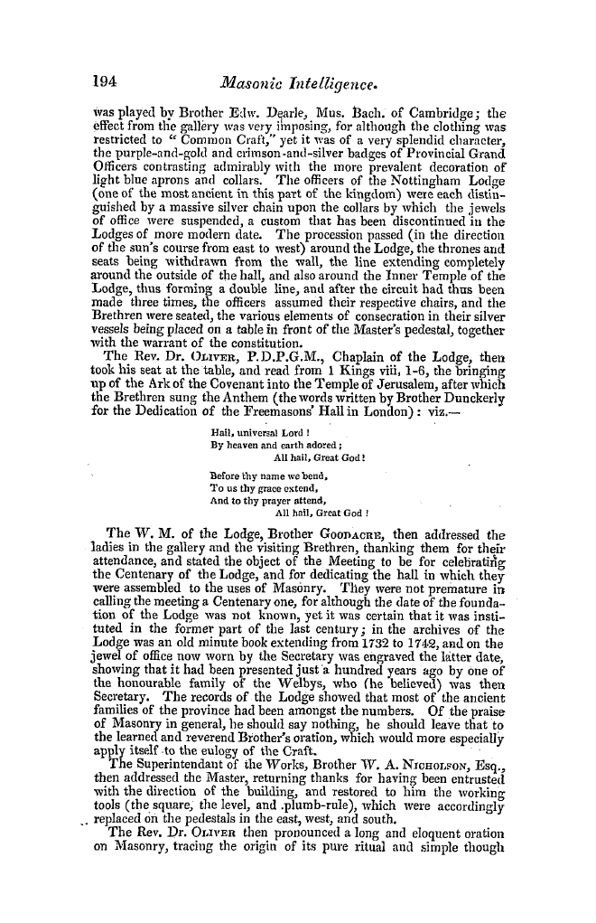 The Freemasons' Quarterly Review: 1842-06-30 - Provincial.