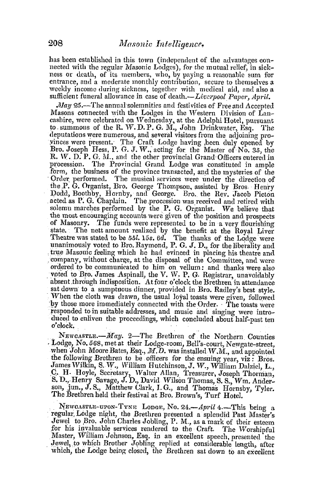 The Freemasons' Quarterly Review: 1842-06-30 - Provincial.