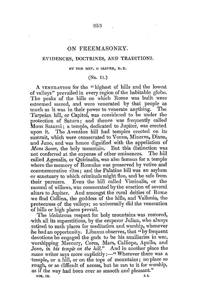 The Freemasons' Quarterly Review: 1842-09-30 - On Freemasonry. Evidences, Doctrines, And Traditions.