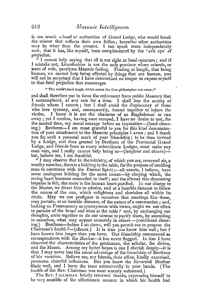 The Freemasons' Quarterly Review: 1842-09-30 - Provincial.