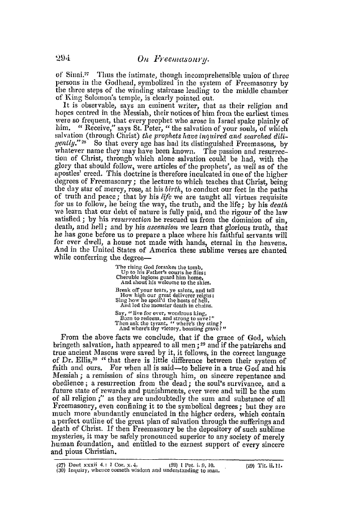 The Freemasons' Quarterly Review: 1845-09-30 - On Freemasonry.