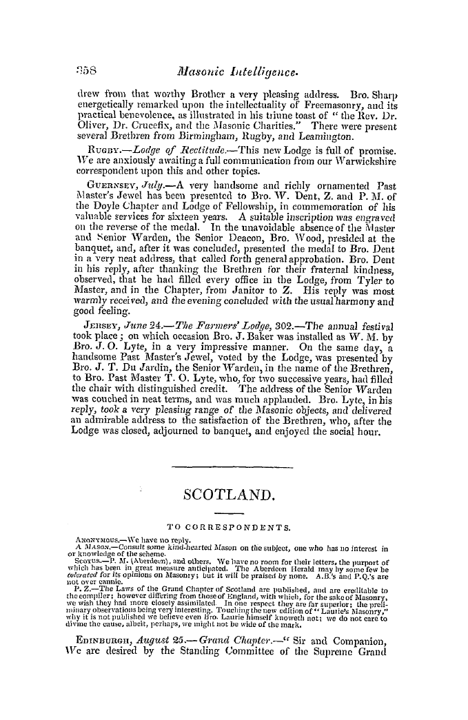 The Freemasons' Quarterly Review: 1845-09-30 - Provincial.