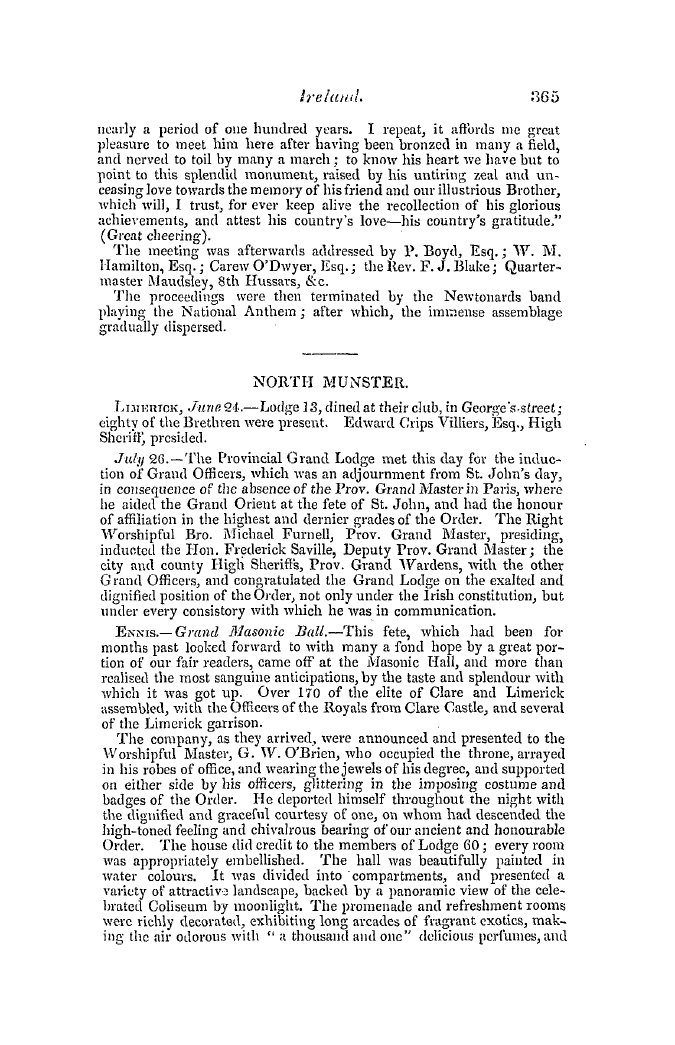 The Freemasons' Quarterly Review: 1845-09-30 - Ireland.