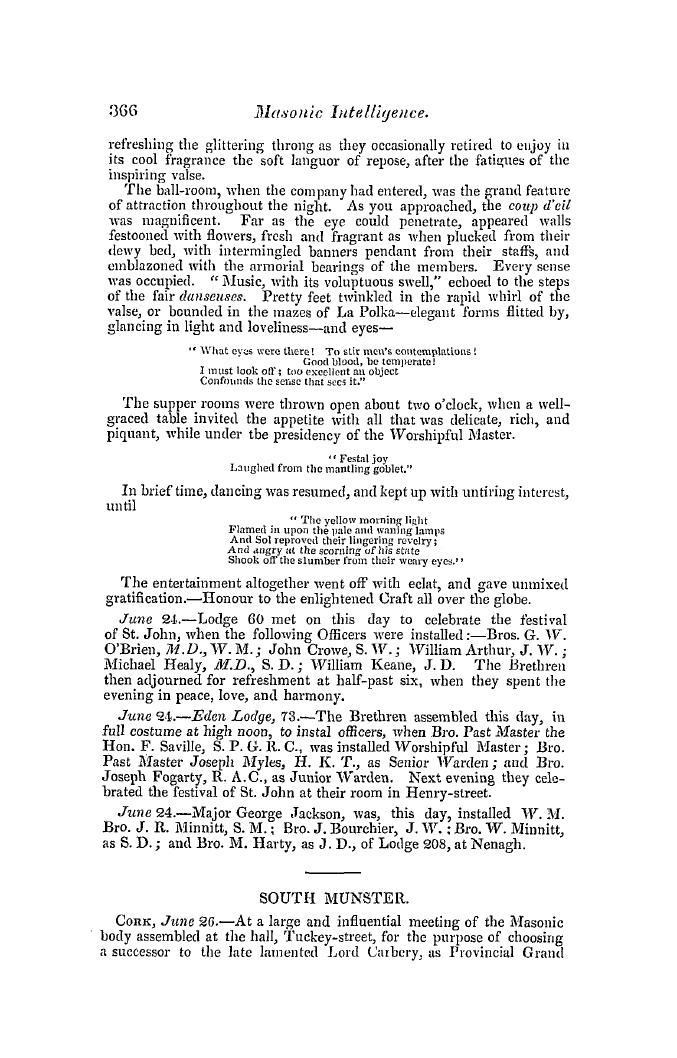 The Freemasons' Quarterly Review: 1845-09-30 - Ireland.