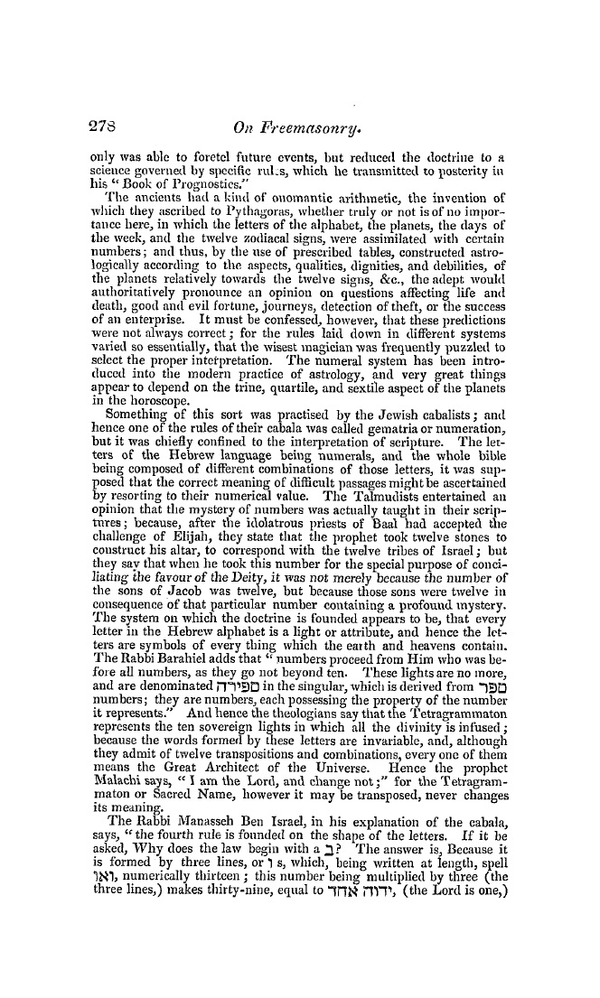 The Freemasons' Quarterly Review: 1846-09-30 - On Freemasonry.