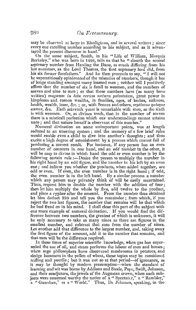 The Freemasons' Quarterly Review: 1846-09-30 - On Freemasonry.