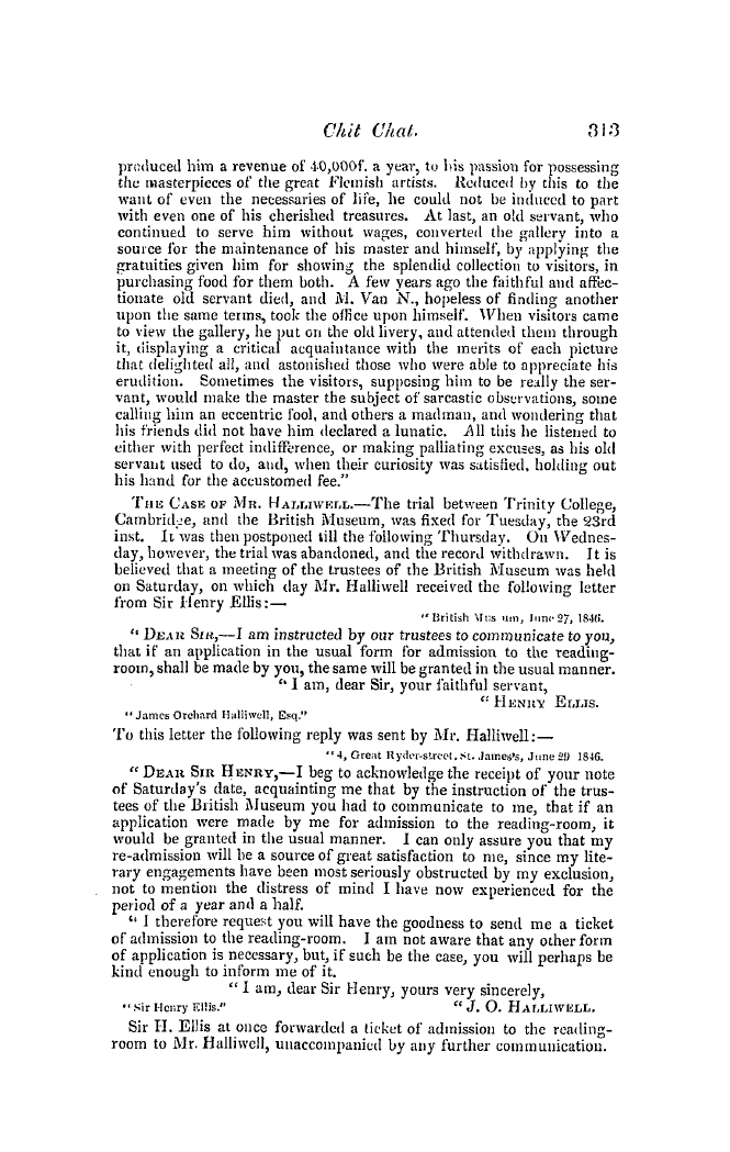 The Freemasons' Quarterly Review: 1846-09-30 - Chit Chat.