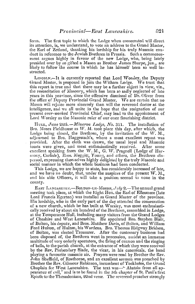 The Freemasons' Quarterly Review: 1846-09-30 - Provincial.