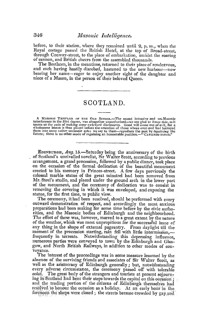 The Freemasons' Quarterly Review: 1846-09-30 - Scotland.