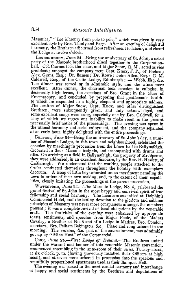 The Freemasons' Quarterly Review: 1846-09-30 - Ireland.