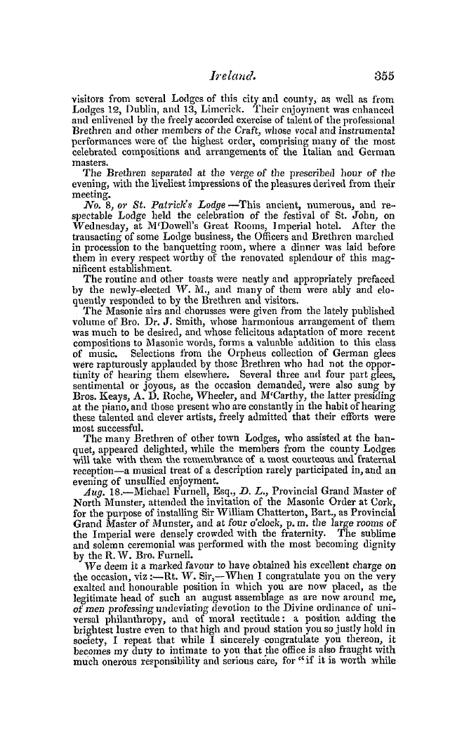 The Freemasons' Quarterly Review: 1846-09-30 - Ireland.