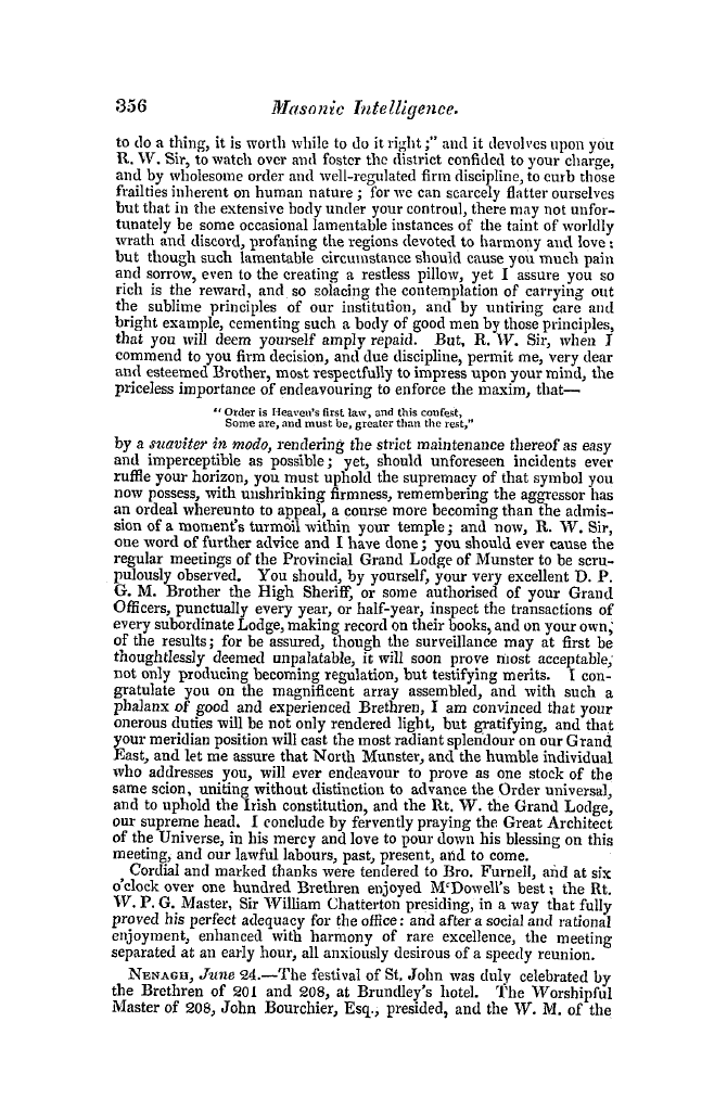 The Freemasons' Quarterly Review: 1846-09-30 - Ireland.