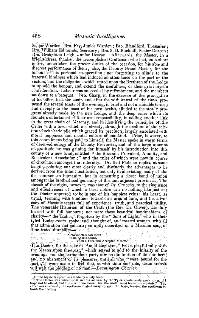 The Freemasons' Quarterly Review: 1846-12-31 - Provincial.