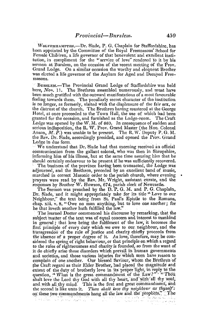 The Freemasons' Quarterly Review: 1846-12-31 - Provincial.