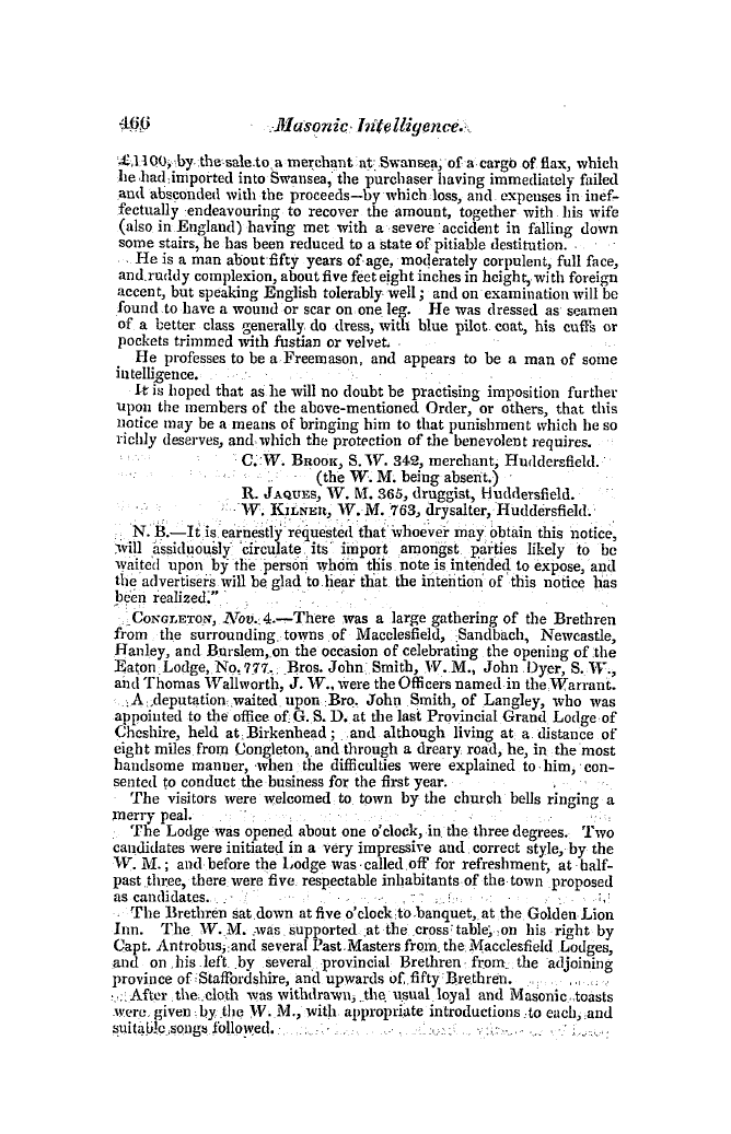 The Freemasons' Quarterly Review: 1846-12-31 - Provincial.