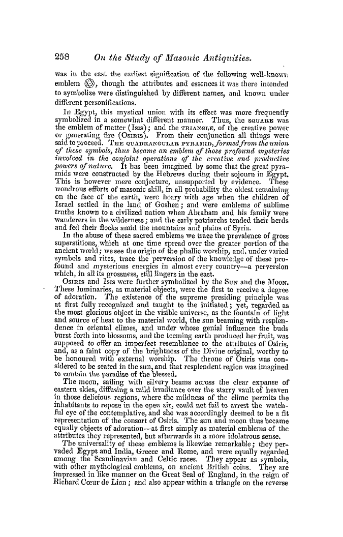 The Freemasons' Quarterly Review: 1847-09-30 - On The Study Of Masonic Antiquities.