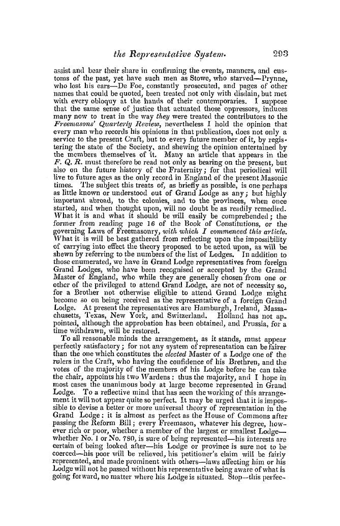 The Freemasons' Quarterly Review: 1847-09-30 - The Grand Lodge Of England, And The Representative System.