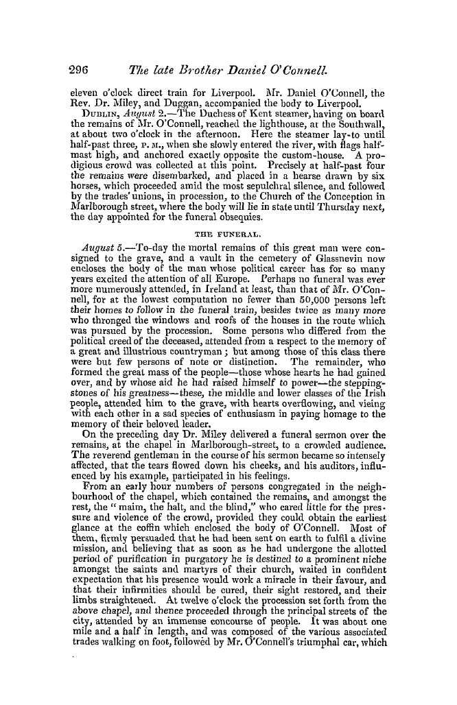 The Freemasons' Quarterly Review: 1847-09-30 - The Late Brother Daniel O'Connell.