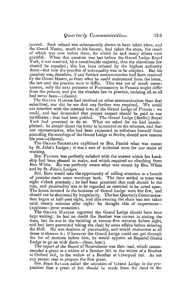 The Freemasons' Quarterly Review: 1847-09-30 - Quarterly Communication.