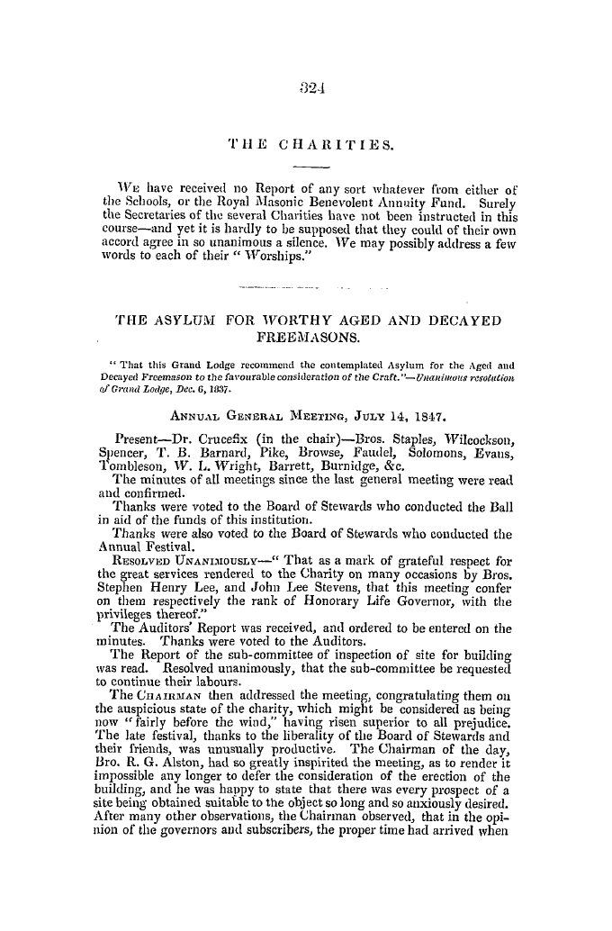 The Freemasons' Quarterly Review: 1847-09-30 - The Asylum For Worthy Aged And Decayed Freemasons.