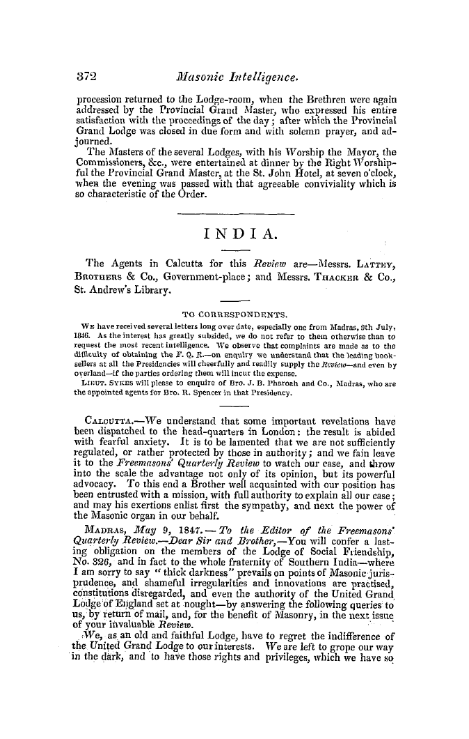 The Freemasons' Quarterly Review: 1847-09-30: 128