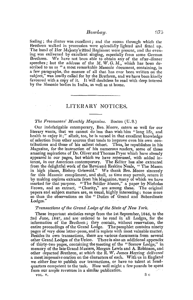 The Freemasons' Quarterly Review: 1847-09-30 - India.