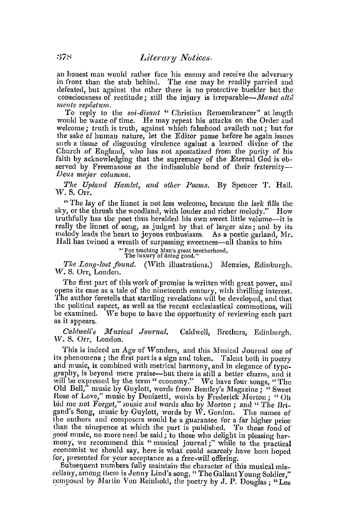 The Freemasons' Quarterly Review: 1847-09-30 - Literary Notices.