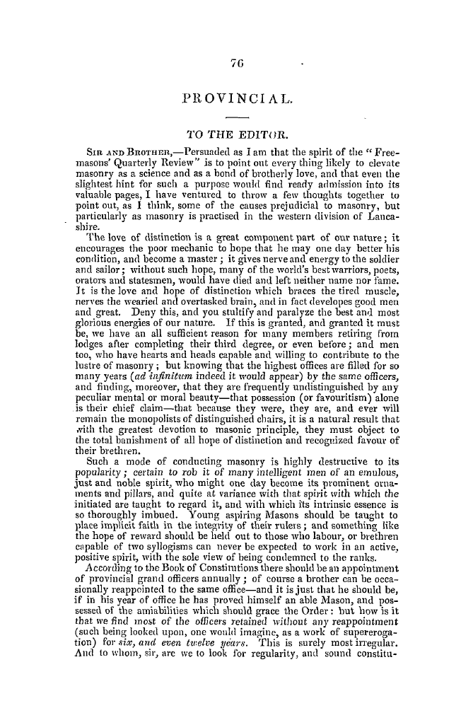 The Freemasons' Quarterly Review: 1848-03-31 - Provincial.