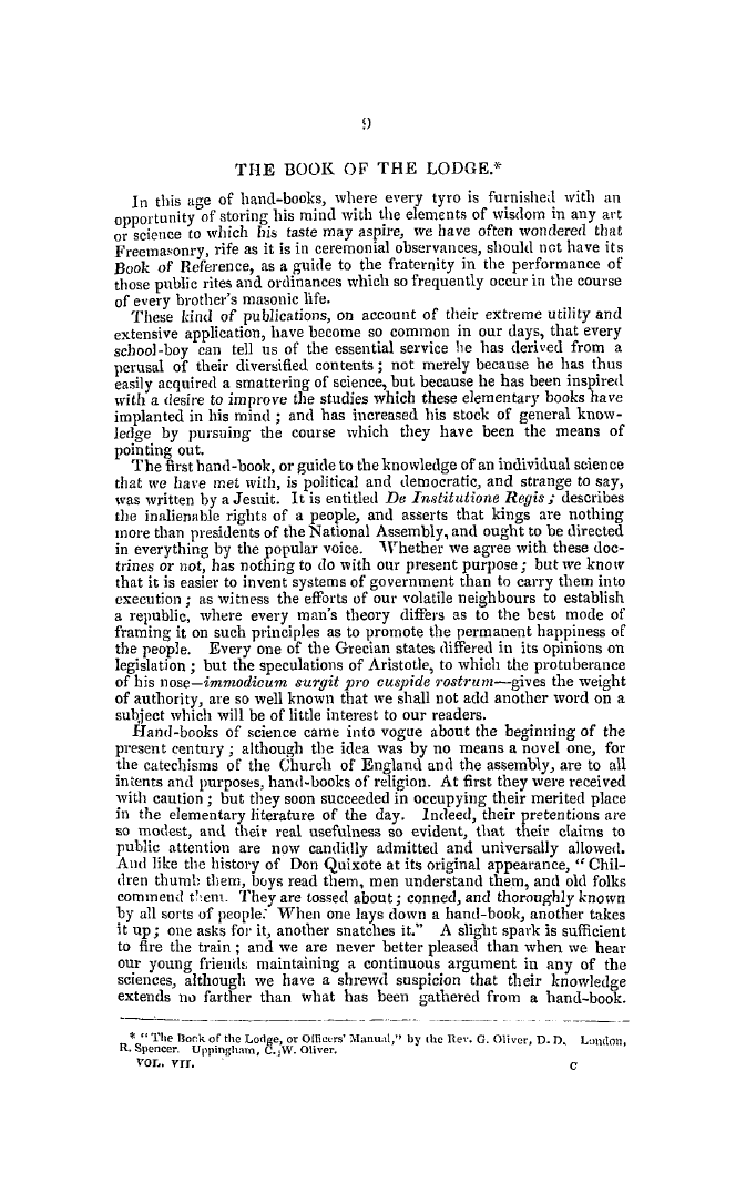 The Freemasons' Quarterly Review: 1849-03-31 - The Book Of The Lodge.*