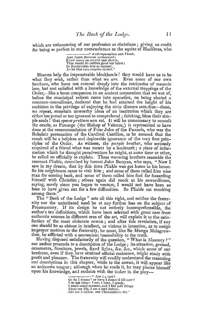 The Freemasons' Quarterly Review: 1849-03-31 - The Book Of The Lodge.*