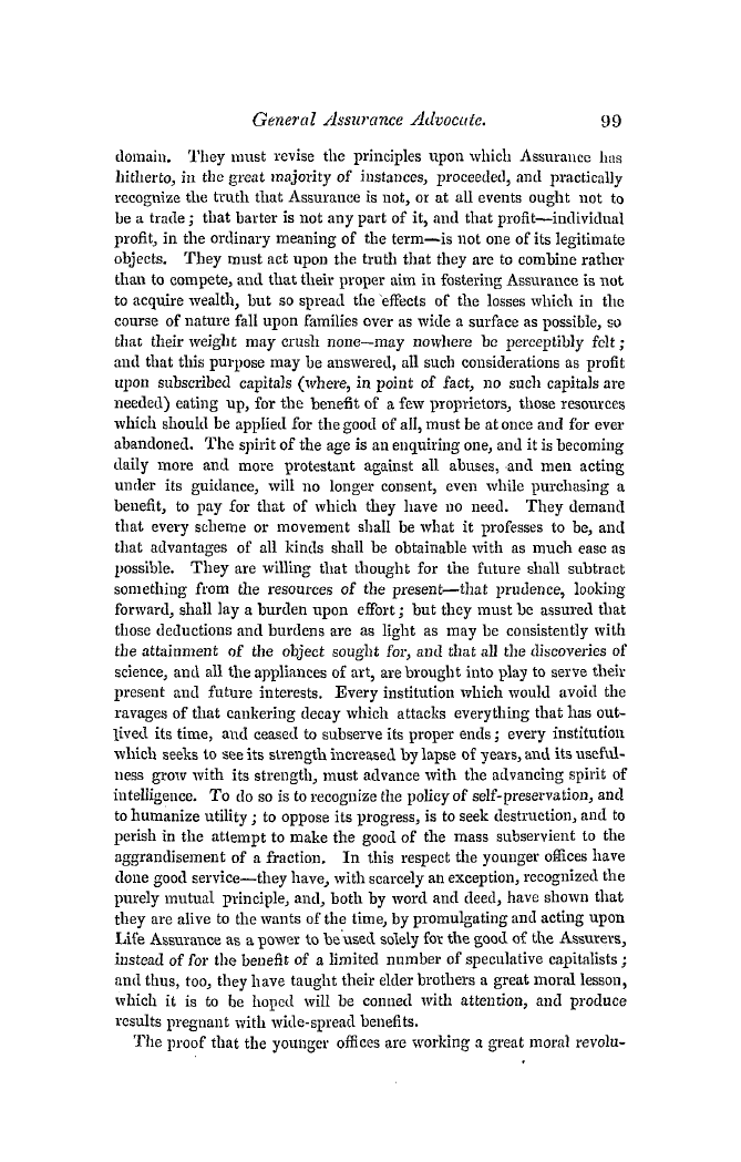 The Freemasons' Quarterly Review: 1849-03-31 - General Assueance Advocate.