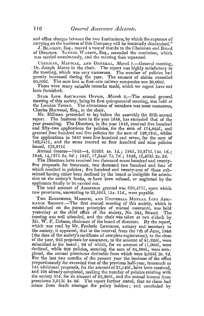 The Freemasons' Quarterly Review: 1849-03-31 - General Meetings.