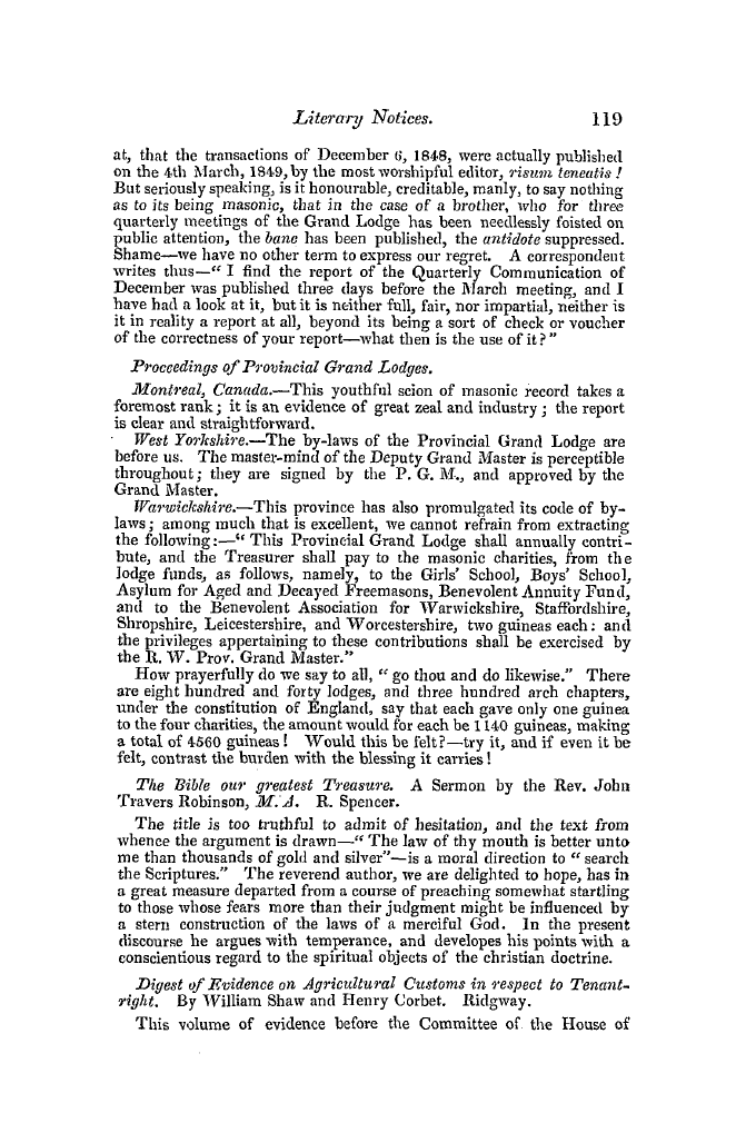 The Freemasons' Quarterly Review: 1849-03-31 - Literary Notices.