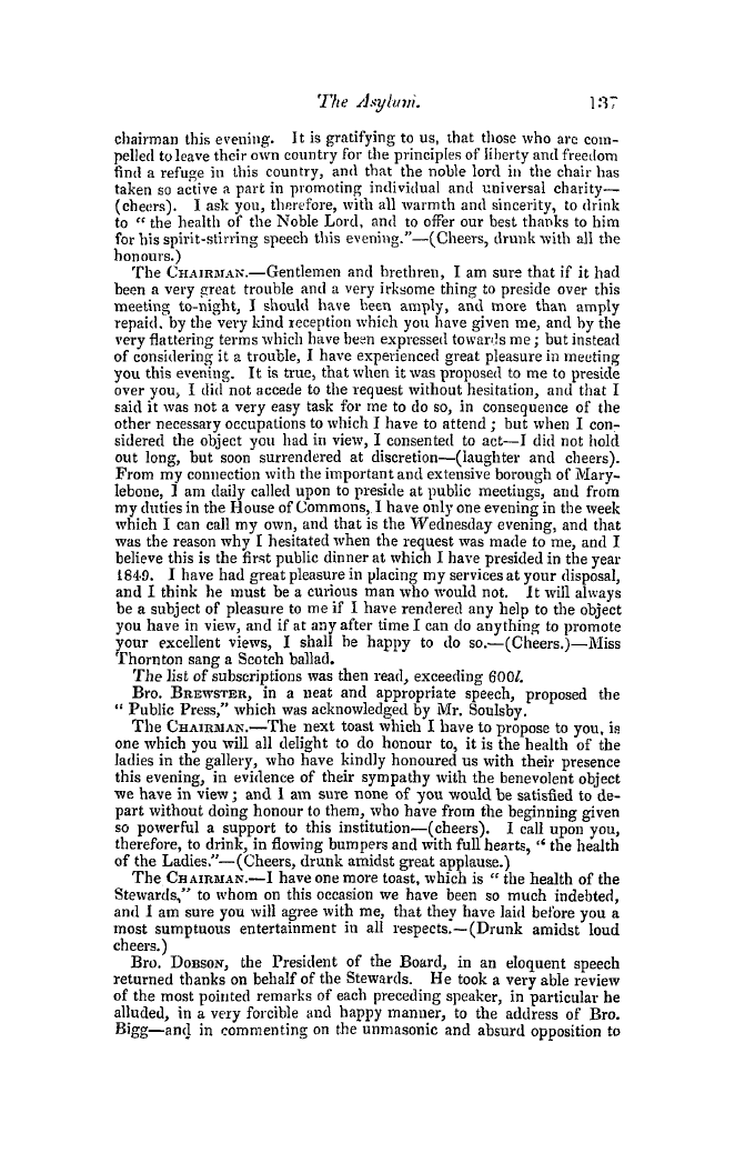 The Freemasons' Quarterly Review: 1849-06-30 - Asylum For Aged Freemasons.