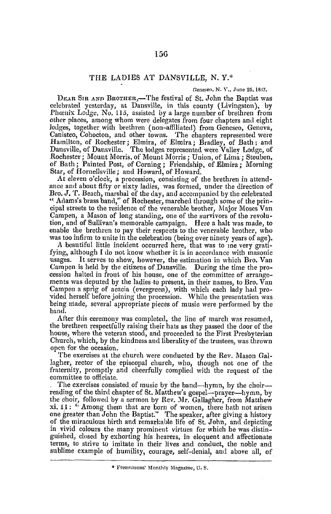 The Freemasons' Quarterly Review: 1849-06-30 - The Ladies At Dansville, N. Y.*