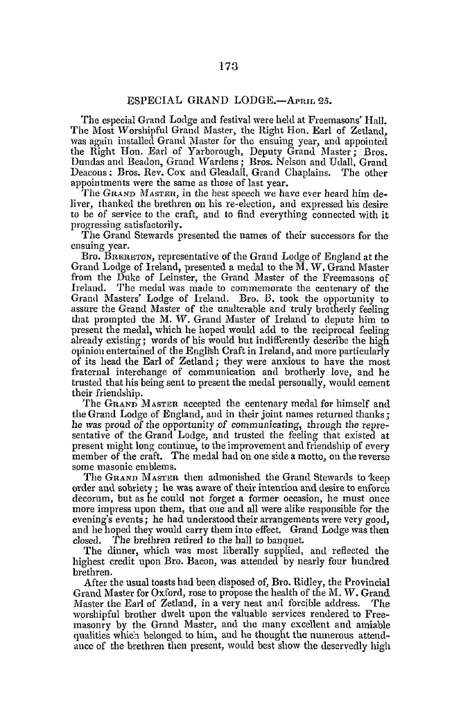 The Freemasons' Quarterly Review: 1849-06-30 - Especial Grand Lodge—April 25.