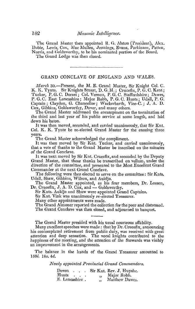 The Freemasons' Quarterly Review: 1849-06-30 - Reports.